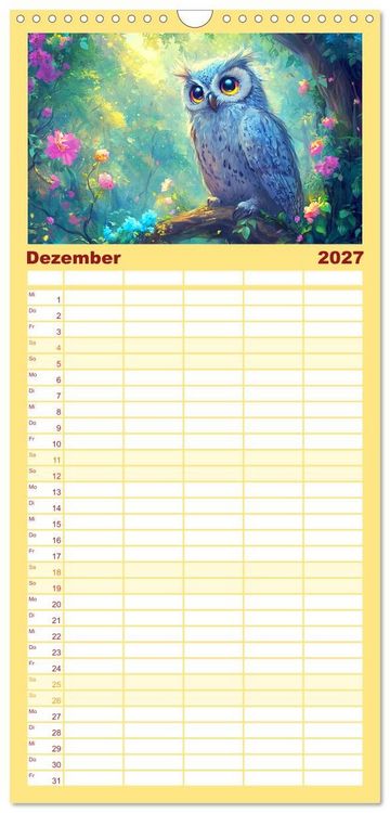 Produktbild: Familienplaner 2027 - Willkommen im Wunderwald. Zauberhafte Abenteuer mit tierischen Freunden mit 5 Spalten (Wandkalender, 21 x 45 cm) CALVENDO