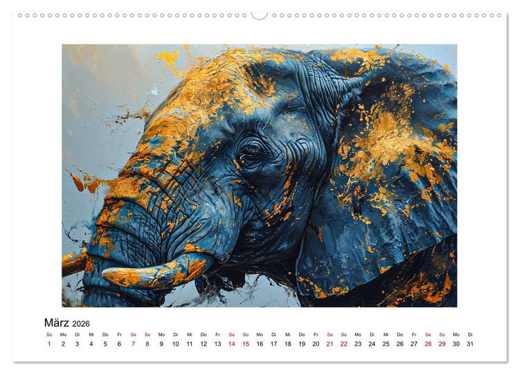 Produktbild: Elefantastisch (hochwertiger Premium Wandkalender 2026 DIN A2 quer), Kunstdruck in Hochglanz