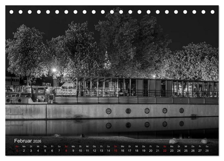 Produktbild: Heilbronn bei Nacht (Tischkalender 2026 DIN A5 quer), CALVENDO Monatskalender