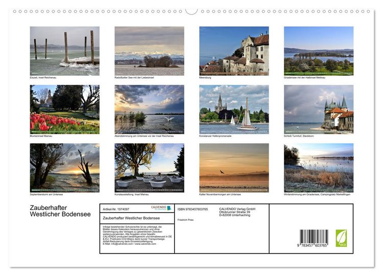 Produktbild: Zauberhafter Westlicher Bodensee (Wandkalender 2026 DIN A2 quer), CALVENDO Monatskalender