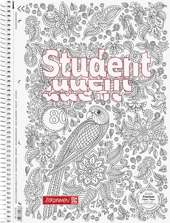 Produktbild: Brunnen Collegeblock A4 Lin27 Papagei ZENart