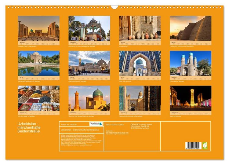 Produktbild: Uzbekistan - m&auml;rchenhafte Seidenstra&szlig;e (Wandkalender 2026 DIN A2 quer), CALVENDO Monatskalender