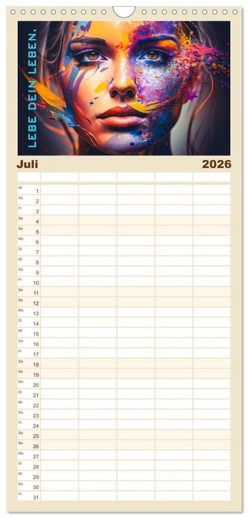 Produktbild: Familienplaner 2026 - Inneres Gleichgewicht mit 5 Spalten (Wandkalender, 21 x 45 cm) CALVENDO
