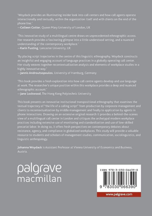 Produktbild: Linguistic Ethnography of a Multilingual Call Center