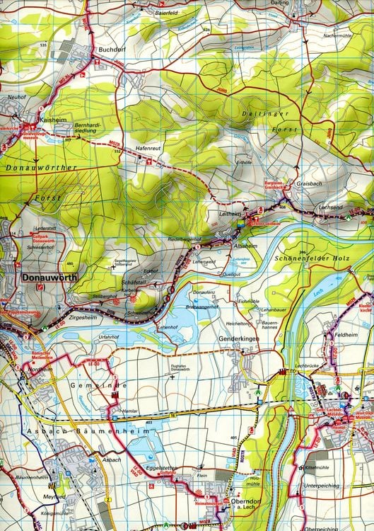 Produktbild: ADFC-Regionalkarte Donau-Ries, 1:50.000, mit Tagestourenvorschlägen, reiß- und wetterfest, E-Bike-geeignet, GPS-Tracks Download