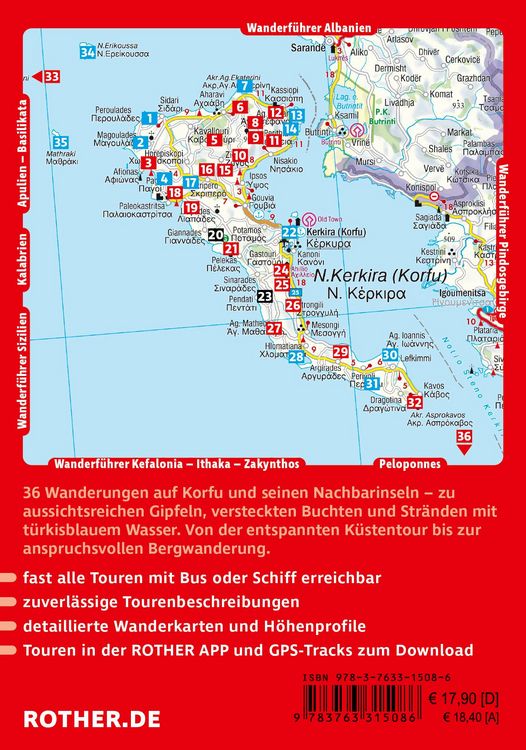 Produktbild: ROTHER Wanderf&uuml;hrer Korfu. 36 Touren auf Griechenlands gr&uuml;nster Insel &ndash; mit Pax&oacute;s und den Diapontischen Inseln