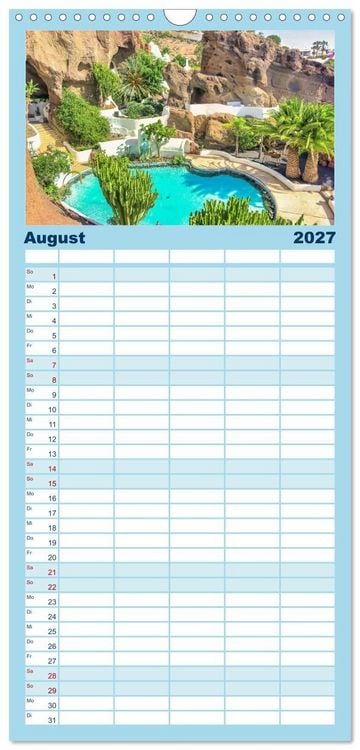 Produktbild: Familienplaner 2027 - Lanzarote - Wo die Vulkane die Landschaft formten mit 5 Spalten (Wandkalender, 21 x 45 cm) CALVENDO