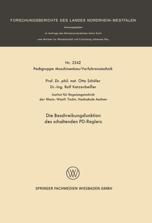 Produktbild: Die Beschreibungsfunktion des schaltenden PD-Reglers