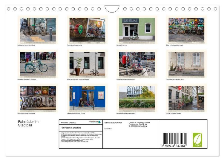 Produktbild: Fahrr&auml;der im Stadtbild (Wandkalender 2027 DIN A4 quer), CALVENDO Monatskalender