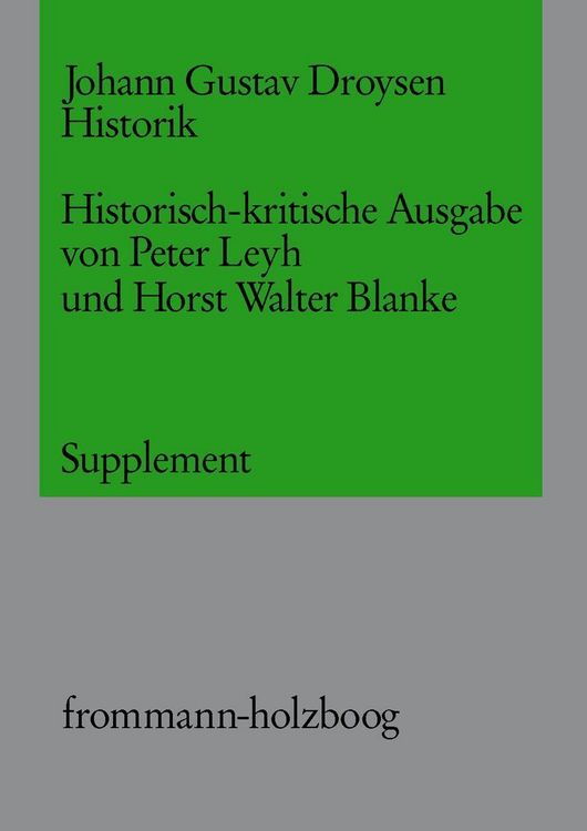 Produktbild: Johann Gustav Droysen: Historik / Supplementband