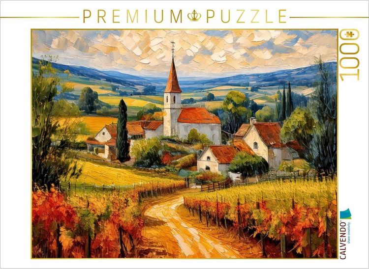 Produktbild: CALVENDO Puzzle Dorf in den Weinbergen | 1000 Teile Lege-Gr&ouml;&szlig;e 64x48cm Foto-Puzzle f&uuml;r gl&uuml;ckliche Stunden