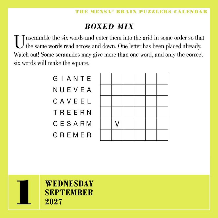 Produktbild: Mensa 365 Brain Puzzlers Page-A-Day&reg; Calendar 2027
