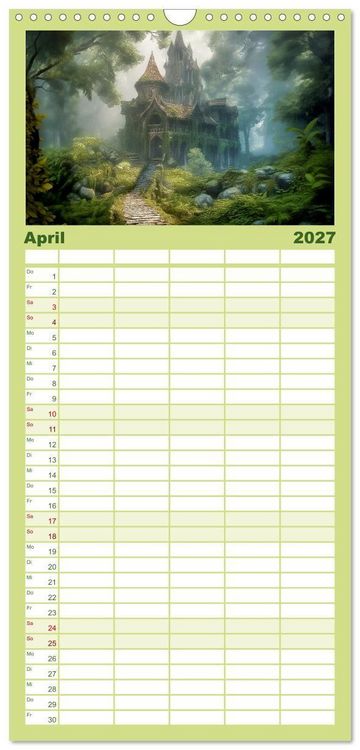Produktbild: Familienplaner 2027 - Im Reich der Elben mit 5 Spalten (Wandkalender, 21 x 45 cm) CALVENDO