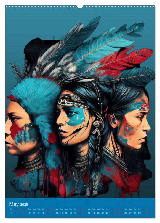 Produktbild: Native American Art (Wall Calendar 2026 DIN A2 portrait), CALVENDO 12 Month Wall Calendar