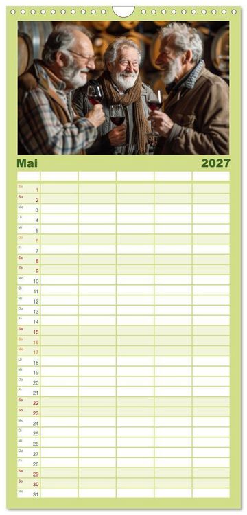 Produktbild: Familienplaner 2027 - Wein begeistert mit 5 Spalten (Wandkalender, 21 x 45 cm) CALVENDO
