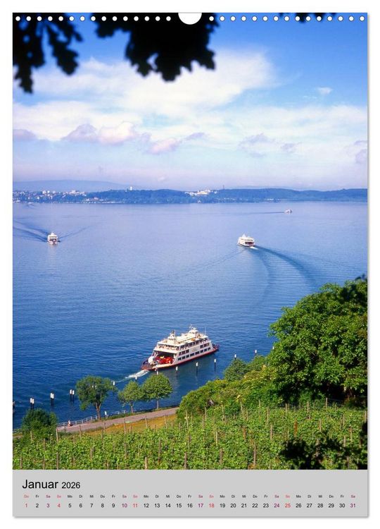 Produktbild: Der Bodensee mit seinen Sehensw&uuml;rdigkeiten (Wandkalender 2026 DIN A3 hoch), CALVENDO Monatskalender