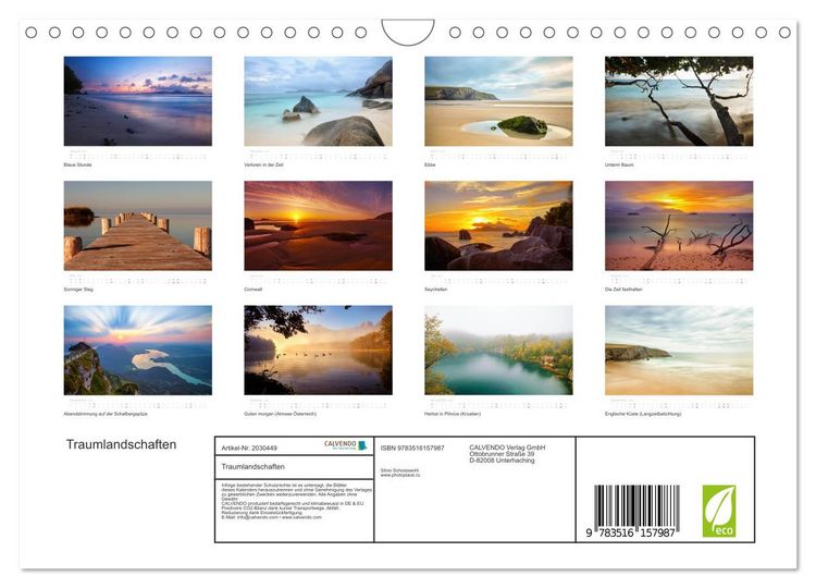 Produktbild: Traumlandschaften (Wandkalender 2026 DIN A4 quer), CALVENDO Monatskalender