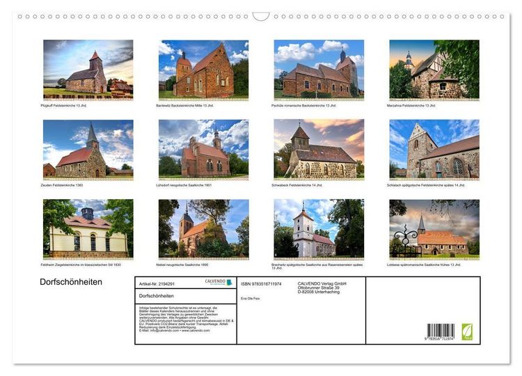 Produktbild: Dorfsch&ouml;nheiten (Wandkalender 2026 DIN A2 quer), CALVENDO Monatskalender