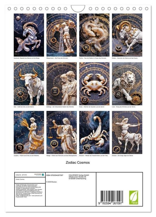 Produktbild: Zodiac Cosmos (Wandkalender 2027 DIN A4 hoch), CALVENDO Monatskalender