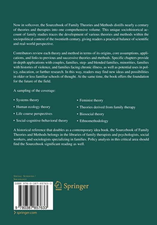 Produktbild: Sourcebook of Family Theories and Methods