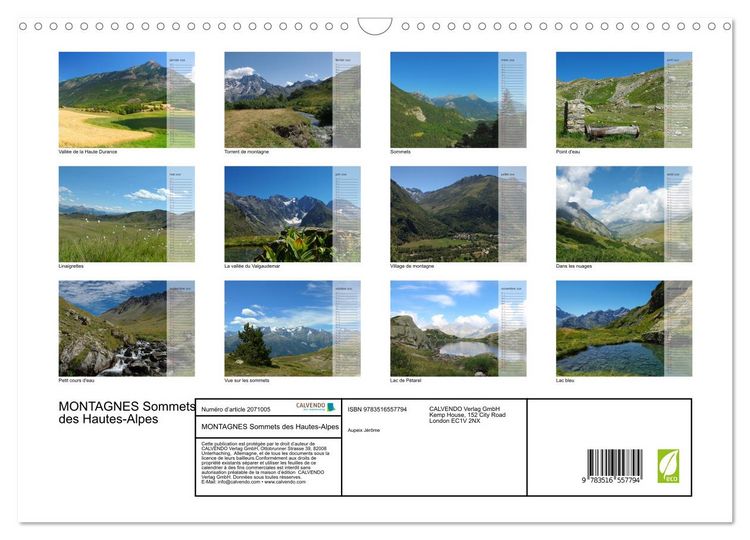 Produktbild: MONTAGNES Sommets des Hautes-Alpes (Calendrier mural 2026 DIN A3 vertical), CALVENDO calendrier mensuel