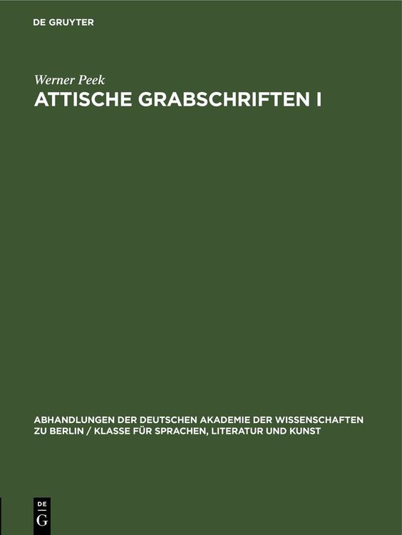 Produktbild: Attische Grabschriften I