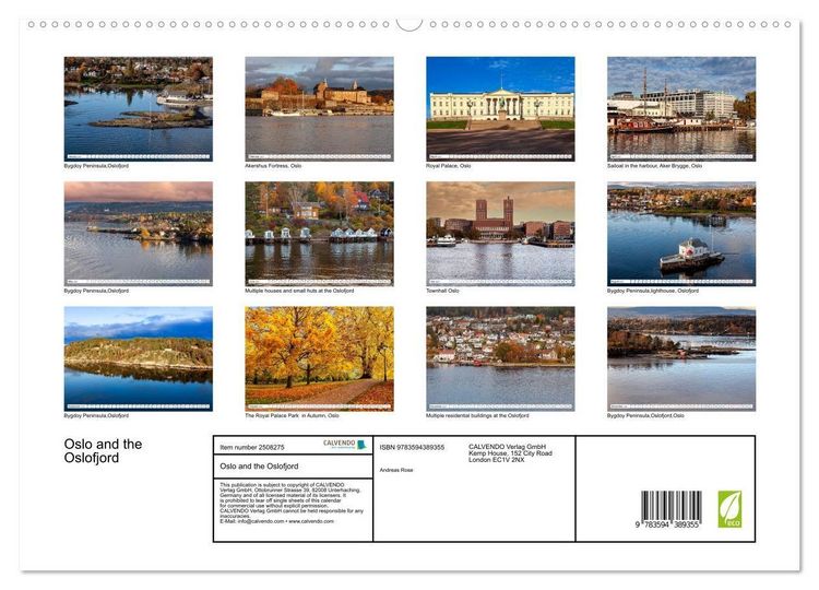 Produktbild: Oslo and the Oslofjord (High Quality Premium Wall Calendar 2027 DIN A2 landscape),CALVENDO 12 Month Wall Calendar