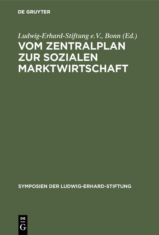 Produktbild: Vom Zentralplan zur Sozialen Marktwirtschaft