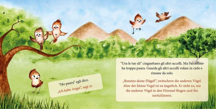 Produktbild: Flieg, kleiner Vogel. - Vola, uccellino.