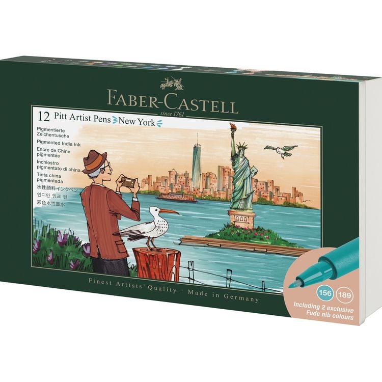 Produktbild: Faber-Castell Tuschestift Pitt Artist Pen, 12er Geschenk Set New York