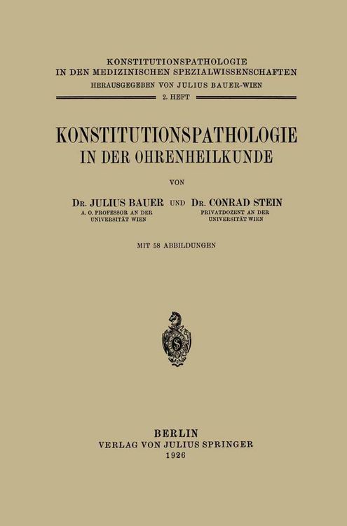 Produktbild: Konstitutionspathologie in der Ohrenheilkunde