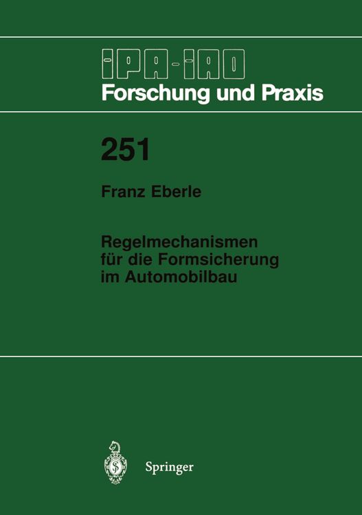 Produktbild: Regelmechanismen f&uuml;r die Formsicherung im Automobilbau