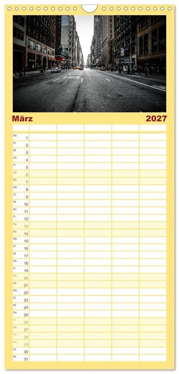 Produktbild: Familienplaner 2027 - New York feeling mit 5 Spalten (Wandkalender, 21 x 45 cm) CALVENDO