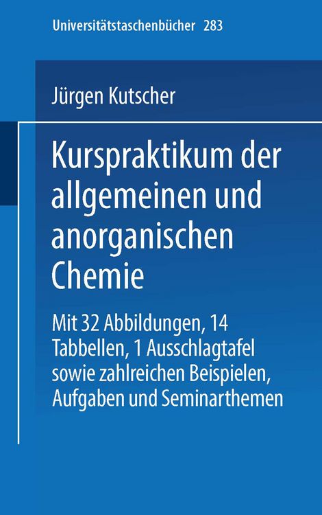Produktbild: Kurspraktikum der allgemeinen und anorganischen Chemie