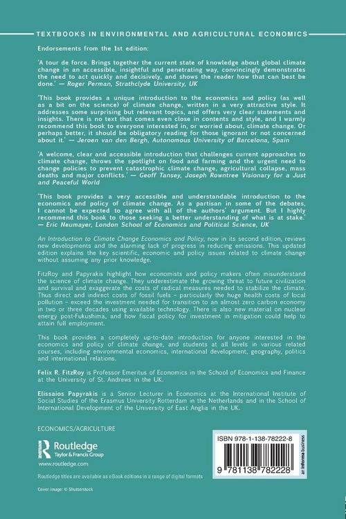 Produktbild: An Introduction to Climate Change Economics and Policy