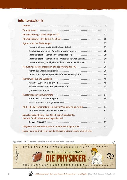Produktbild: Die Physiker &ndash; Friedrich D&uuml;rrenmatt &ndash; Sch&uuml;lerarbeitsheft &ndash; Real- und Werkrealschule