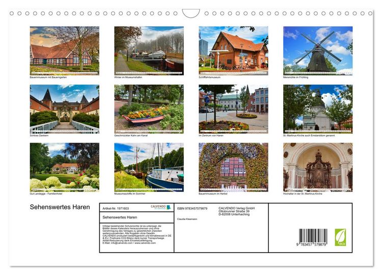 Produktbild: Sehenswertes Haren (Wandkalender 2026 DIN A3 quer), CALVENDO Monatskalender