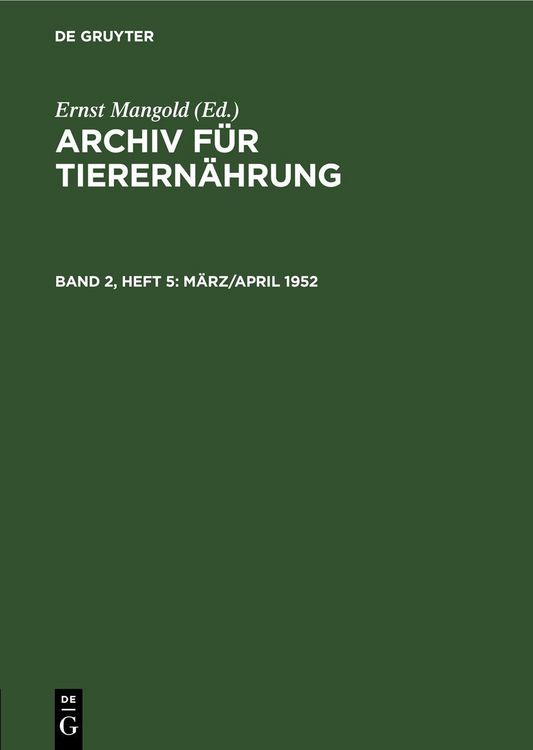 Produktbild: M&auml;rz/April 1952