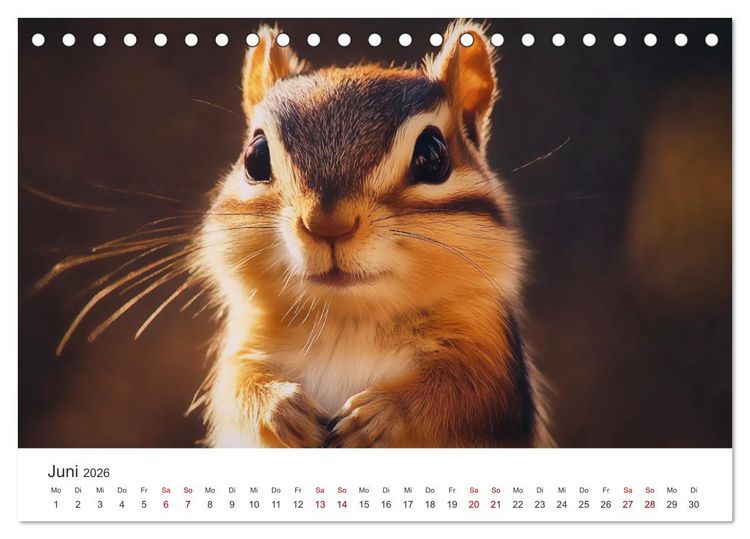 Produktbild: Backen voll - Ein Jahr mit Streifenh&ouml;rnchen (Tischkalender 2026 DIN A5 quer), CALVENDO Monatskalender