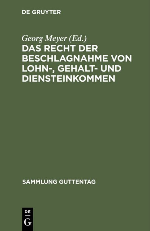 Produktbild: Das Recht der Beschlagnahme von Lohn-, Gehalt- und Diensteinkommen
