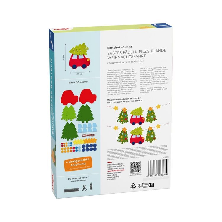 Produktbild: Bastelset - Erstes F&auml;deln Filzgirlande Weihnachtsfahrt