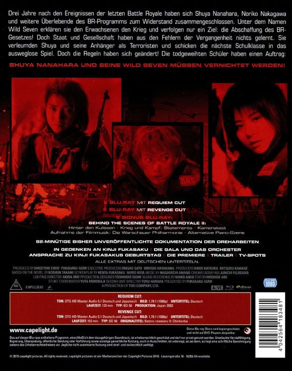 Produktbild: Battle Royale 2 - Limitiertes 3-Disc SteelBook inkl. Requiem Cut, Revenge Cut und Bonus-BD (Blu-Ray)
