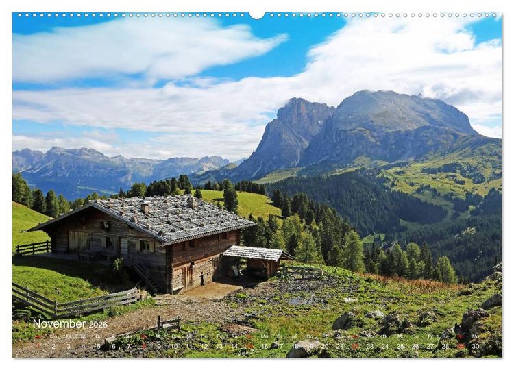 Produktbild: Urlaub auf der Seiser Alm (hochwertiger Premium Wandkalender 2026 DIN A2 quer), Kunstdruck in Hochglanz