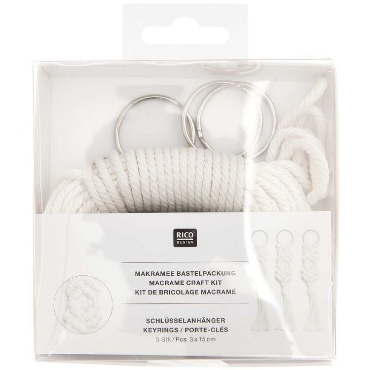 Produktbild: Makramee Set, Schl&uuml;sselanh&auml;nger, 3 Stk &agrave; ca. 3x 15cm