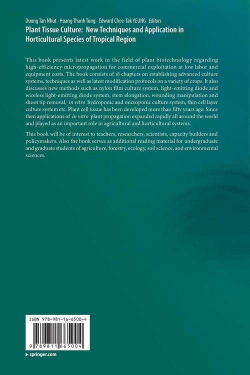 Produktbild: Plant Tissue Culture: New Techniques and Application in Horticultural Species of Tropical Region