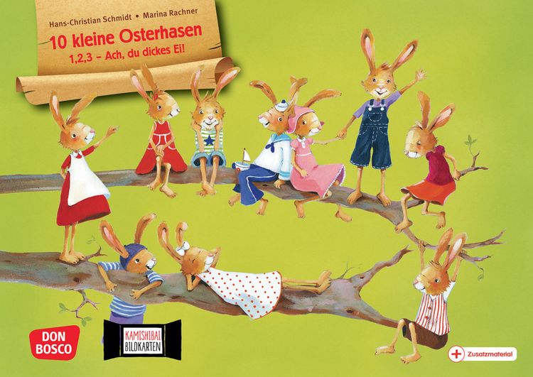 Produktbild: 10 kleine Osterhasen. 1,2,3 - Ach, du dickes Ei! Kamishibai Bildkartenset