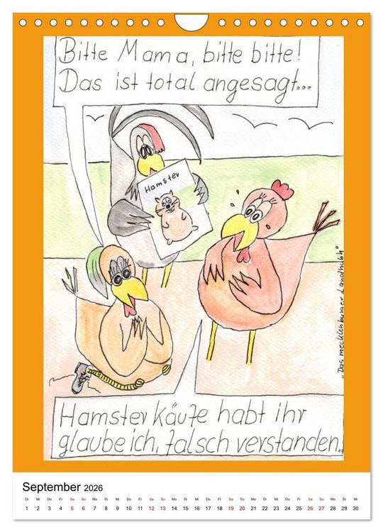 Produktbild: Das mecklenburger Landhuhn "Krisenh&uuml;hner" (Wandkalender 2026 DIN A4 hoch), CALVENDO Monatskalender