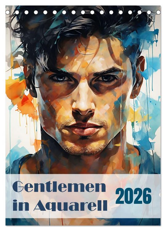 Produktbild: Gentlemen in Aquarell (Tischkalender 2026 DIN A5 hoch), CALVENDO Monatskalender