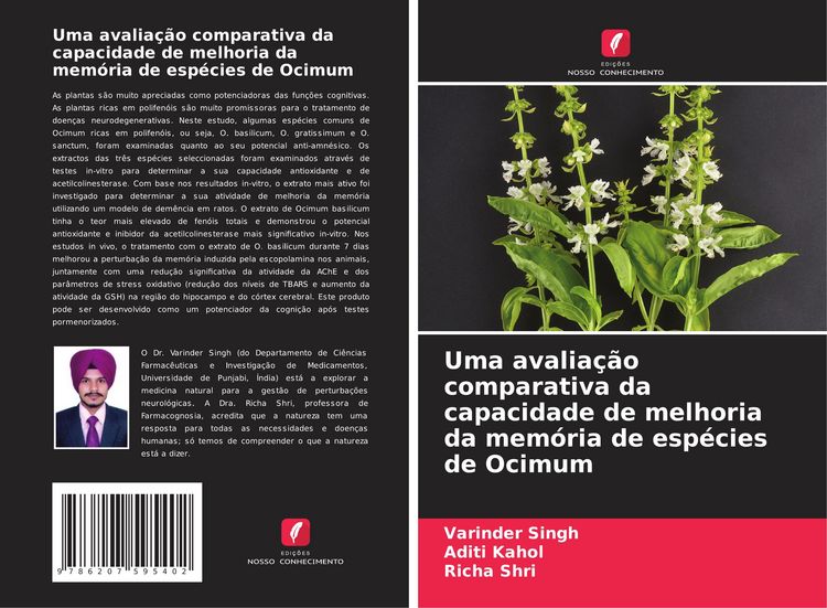 Produktbild: Uma avalia&ccedil;&atilde;o comparativa da capacidade de melhoria da mem&oacute;ria de esp&eacute;cies de Ocimum
