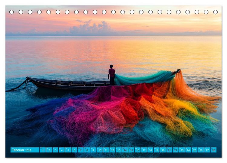 Produktbild: Netzpoesie: Ein Jahr in Farben (Tischkalender 2026 DIN A5 quer), CALVENDO Monatskalender